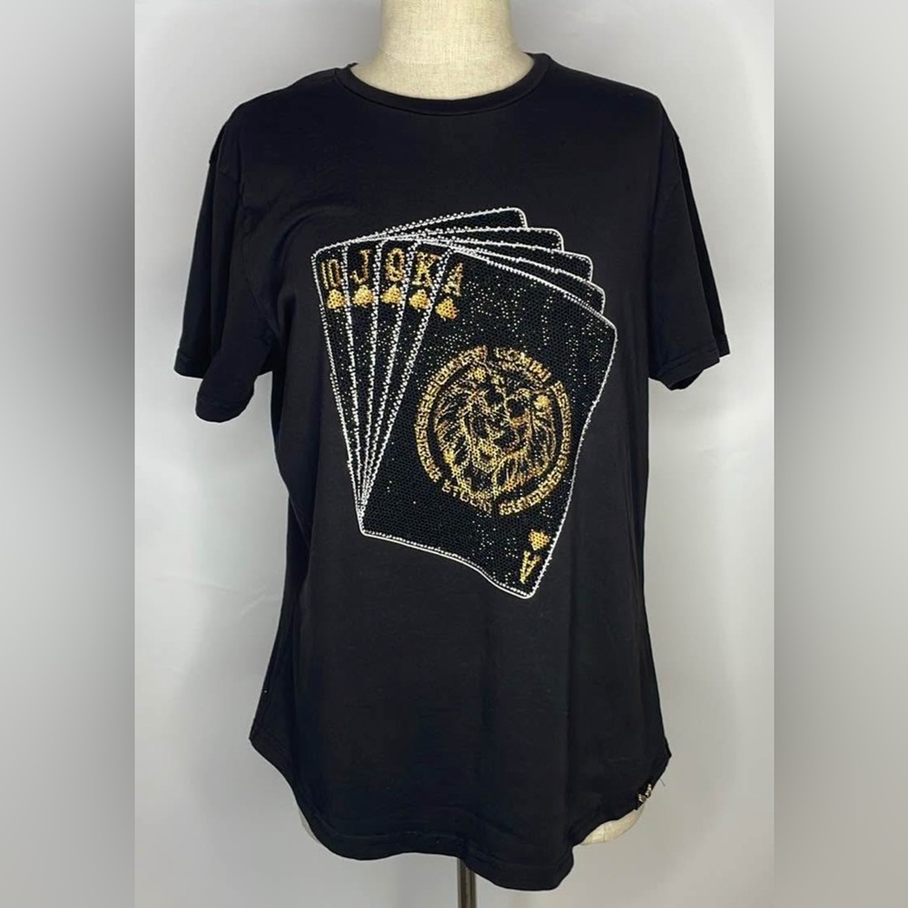 Uomini: Casino Card Black T-Shirt